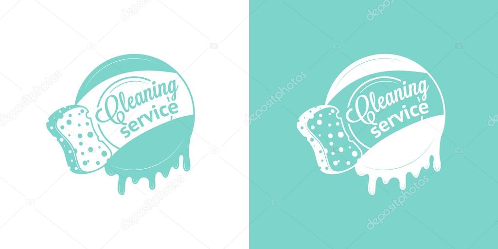 Cleaning Service Vector Vintage Logos in two color