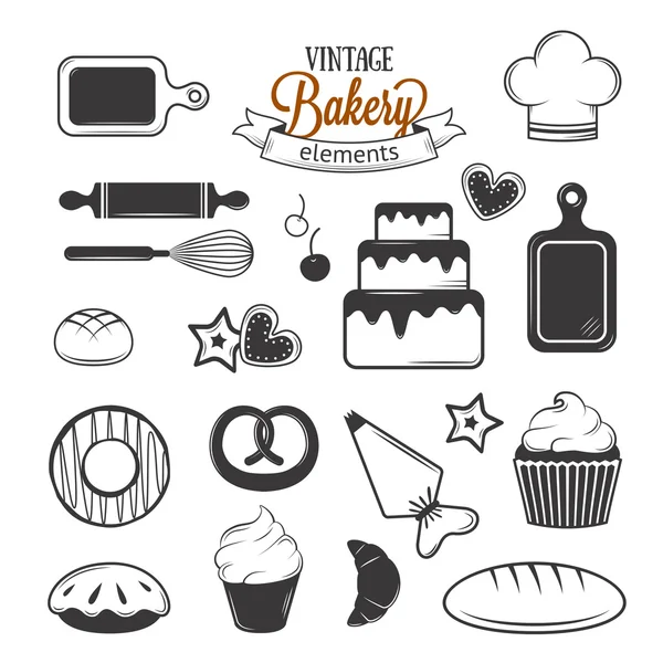 Vintage bakery elements — Stock Vector