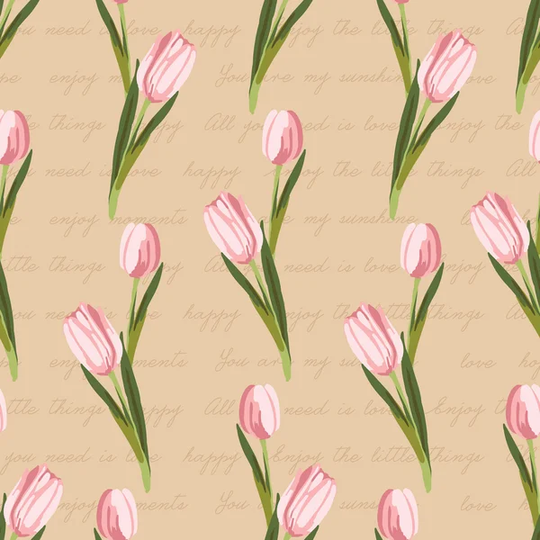 Nahtlose Vintage-Muster mit bemalten Blumen — Stockvektor