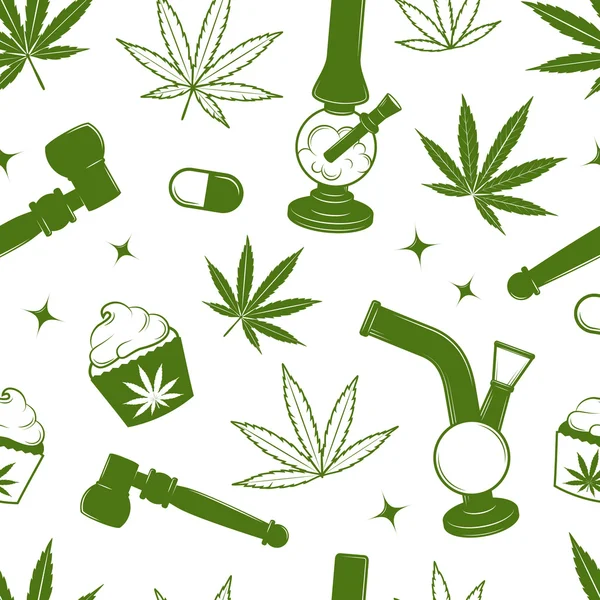 Seamless cannabis pattern — Stock Vector