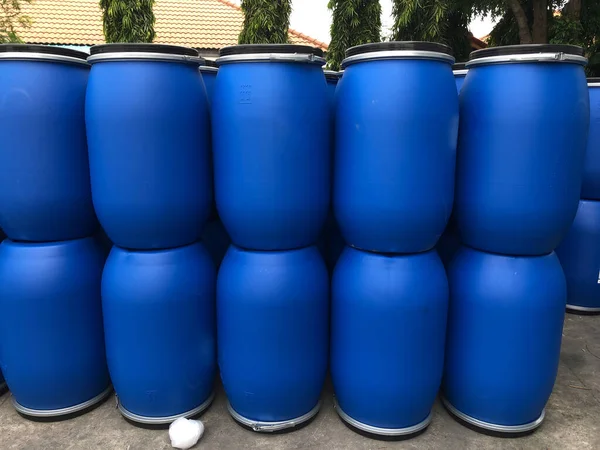 Koyu Mavi Plastik Kova Deposu 120 Litre Tank Sıvı Kimya - Stok İmaj