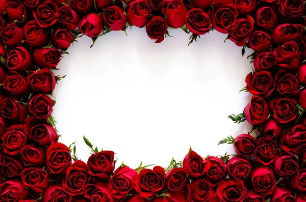 Yıldönümü Sevgililer Günü Konsepti Için Beyaz Boş Alanı Olan Kırmızı — Stok fotoğraf