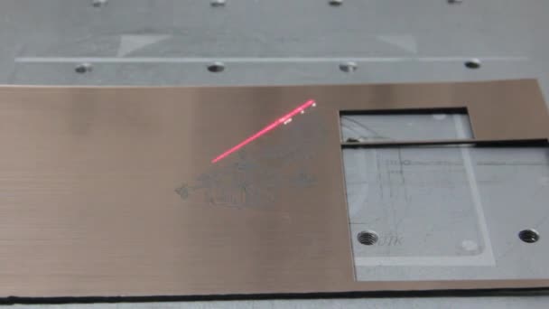 Laser découpe un motif d'aigle sur métal — Video