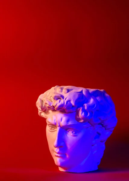 Gips-Statue von Davids Kopf. Michelangelos David Statue Gipskopie. — Stockfoto