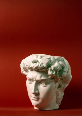 David 'in kafasının alçıtaşı heykeli. Michelangelos David heykel kopyası.