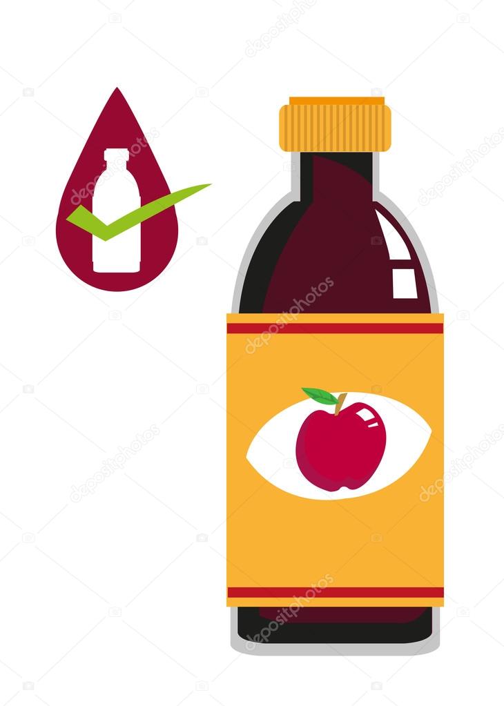 Clipart apple cider Apple Cider Vinegar illustration on a bottle