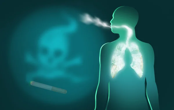 Kouření je nebezpečné pro vaše zdraví. Příznaky doutníku a smrti. — Stock fotografie
