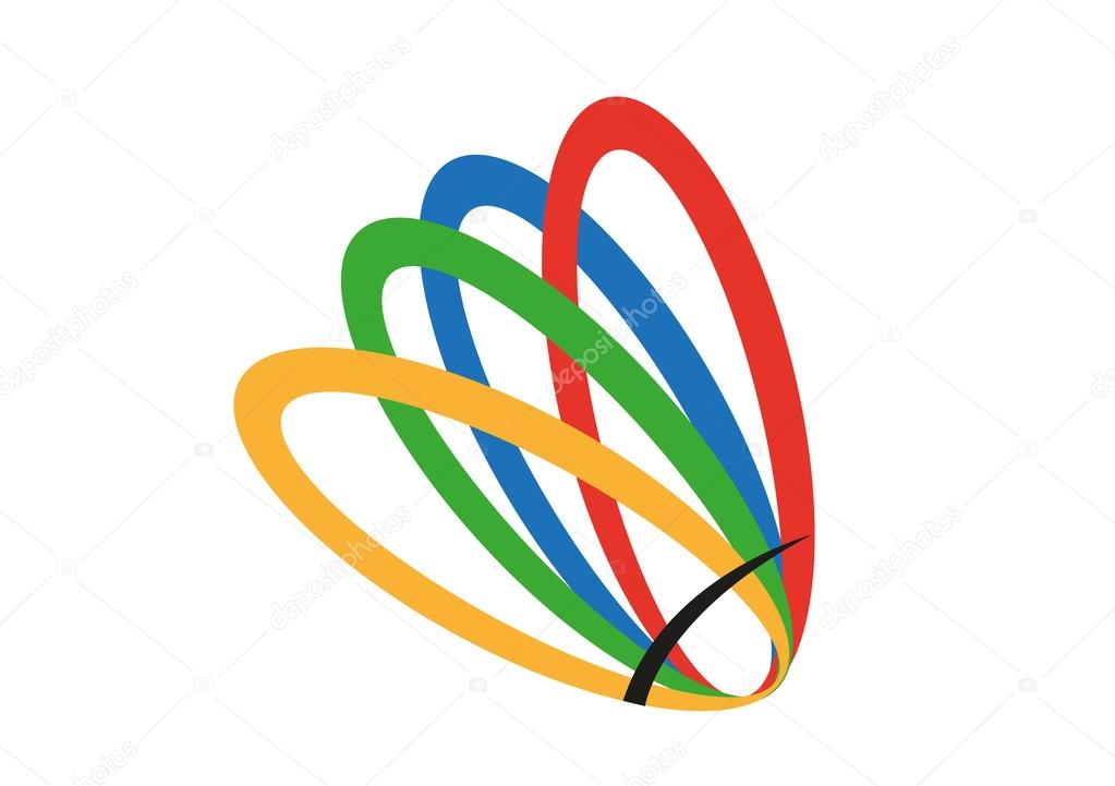 Isolated on white background Badminton Shuttlecock or a Blooming Flower artwork.