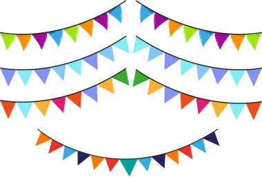 Kültür festivallerinde ve partilerde kullanılan bayrakcıklar. Kullanılabilir Küçük Resim.