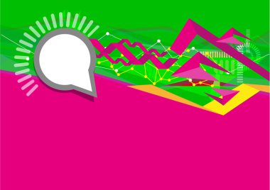 User Interface concept in Green and Fuchsia with Abstract Waves. Editable Clip Art. clipart