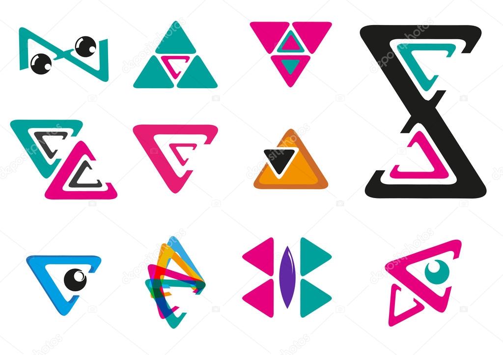 Abstract Triangle for logo or signs in modern style
