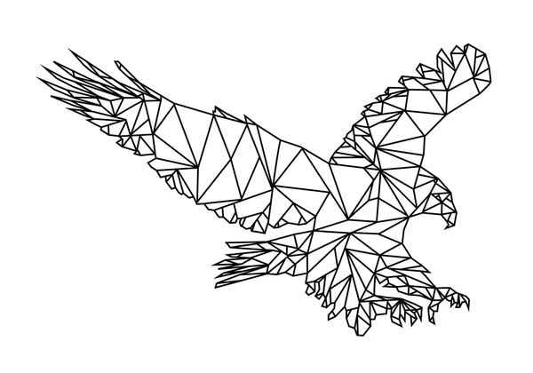 Bir Amerikan Kartalı veya kel Kartal iniş Düşük Poly grafik tasarım. Değiştirilebilir Vektör Eps10.