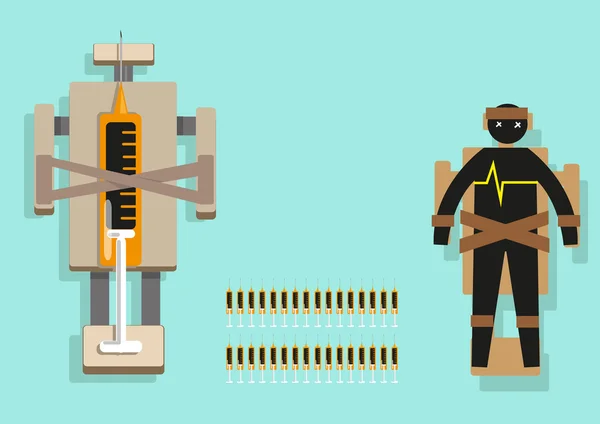 Injeção letal Pena de morte Elementos infográficos. Arte de Clipe Editável . — Vetor de Stock