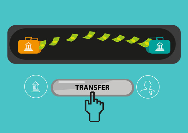 Payout or Payment Transfer Concept. Editable Clip Art
