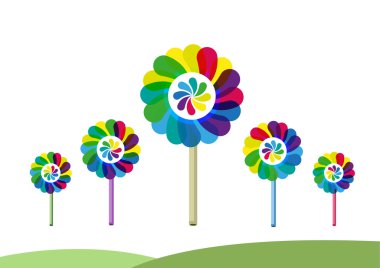 Abstract Concept of Pinwheel, Lollipop or flower. Editable Clip Art.