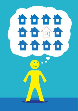 Rüya ev, satıcı veya ev ipotek kavramı Simgeler. Kullanılabilir Küçük Resim.