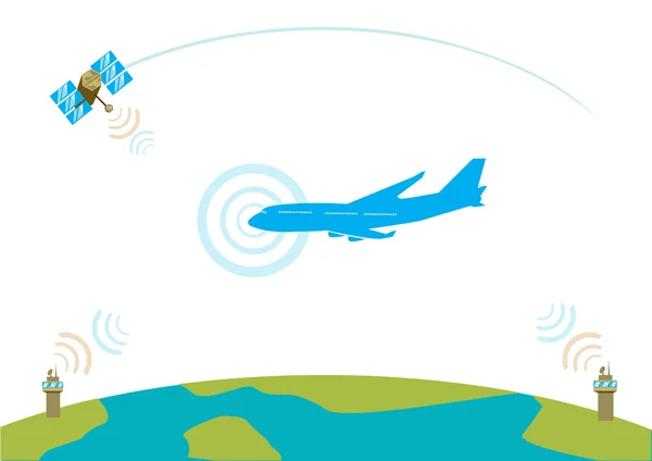 Airliner communicatie concept. Eps10 bewerkbare clip art. — Stockvector