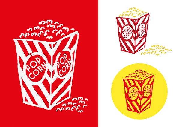 Popcorn Doodle vektor körvonalas stílust beállítani. ClipArt-kép szerkeszthető. — Stock Vector