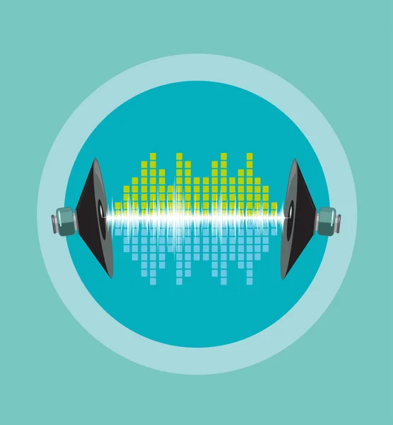 Ses veya Ses Mühendisliği Kavramı. Elektronik Soundwaves 2 hoparlör arasında seyahat. Kullanılabilir Küçük Resim.