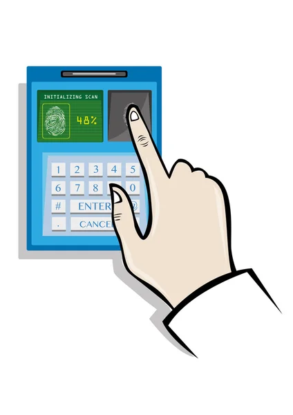 Fingerprint biometri teknik koncept. Redigerbara ClipArt. — Stock vektor