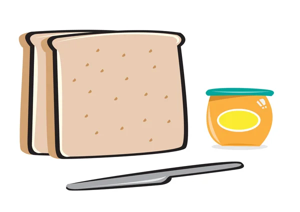 Sandwichfüllungen und Messer — Stockvektor