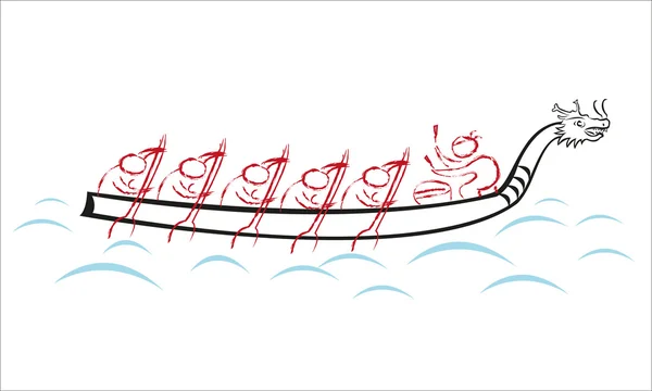 Dragon Boat Race equipo — Vector de stock