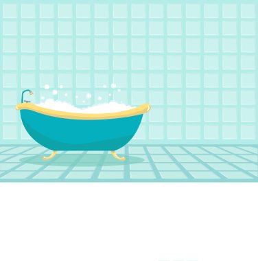 Yıkanmasında Retro banyo küvetinde