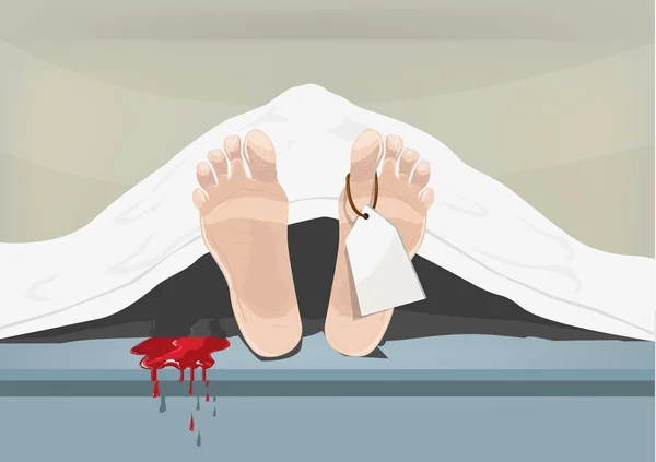 Se derrama sangre de una persona muerta . — Vector de stock