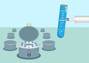 Sperm Bankası Depolama ve Doğurganlık. Kullanılabilir Küçük Resim.