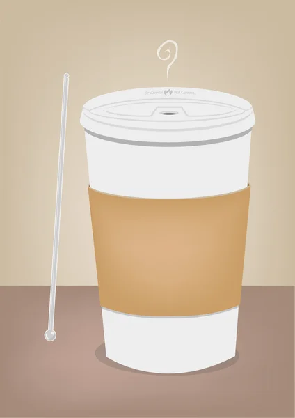 Tasse à café en polystyrène grande taille sur une table. Clip Art modifiable . — Image vectorielle