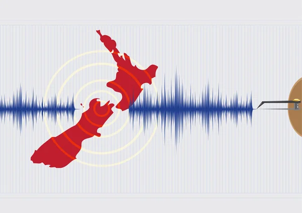 Concepto de Terremoto de Nueva Zelanda — Vector de stock