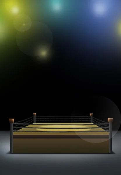 Boxing Ring with Spotlight. — Stock Photo, Image