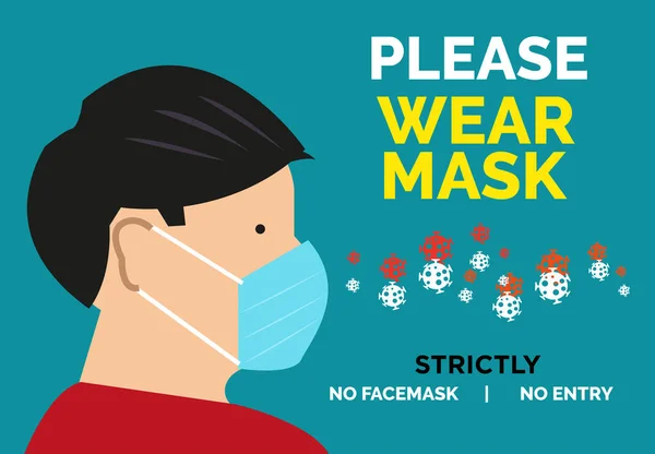 Poster Design Awareness Wearing Mask Stop Covid Editable Clip Art — Stock Vector
