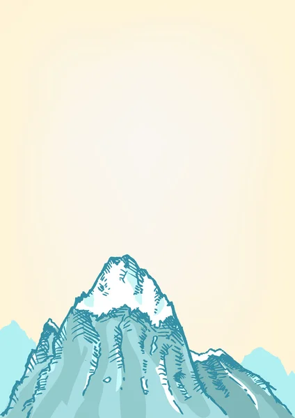 Estilo dibujado a mano de una cima de montaña congelante. Clip arte editable . — Vector de stock