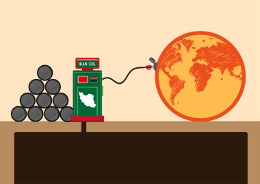 Iran malzemeleri petrol ticaret kaldırma sonra dünyaya konsept yaptırımlar. Düzenlenebilir küçük resim.