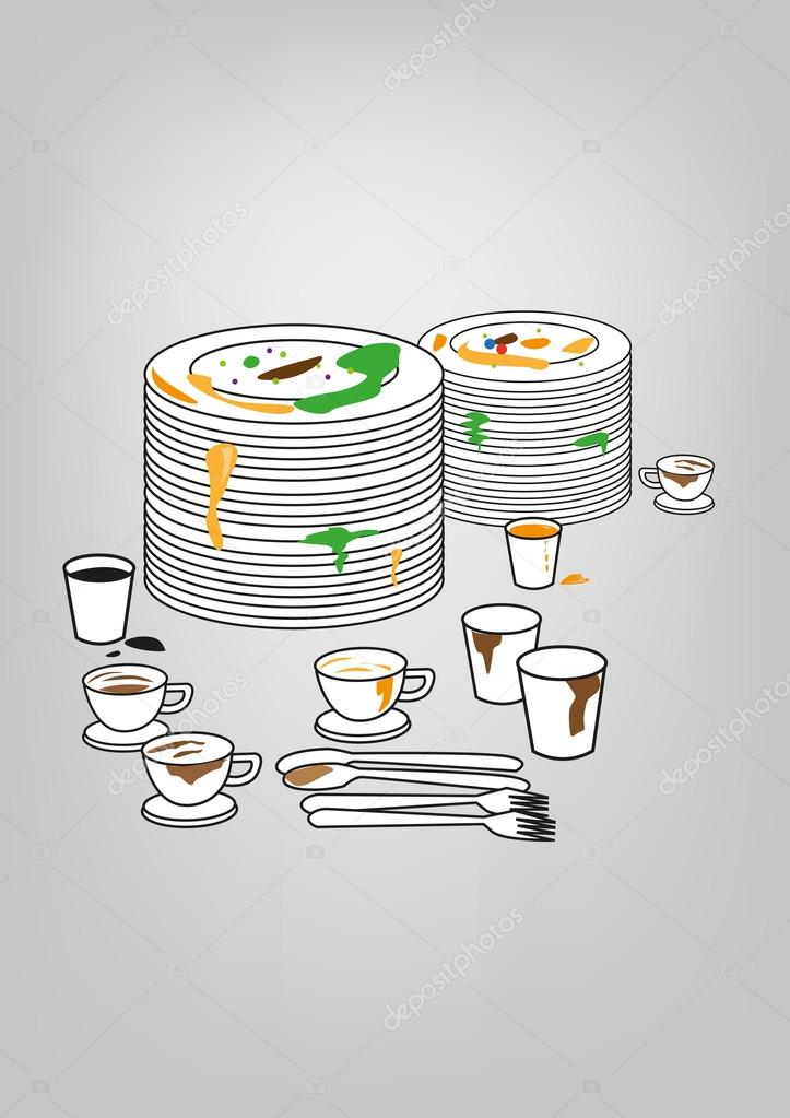 Messy Kitchen Clipart Black