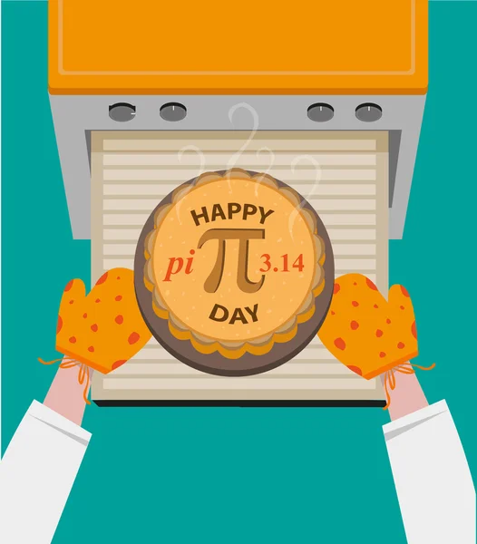 Концепция Happy Pi Day отмечается каждый год 14 марта. Столовое искусство . — стоковый вектор