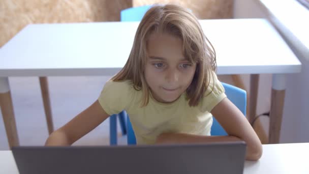 计算机科学课上使用笔记本电脑的重点学生 — 图库视频影像