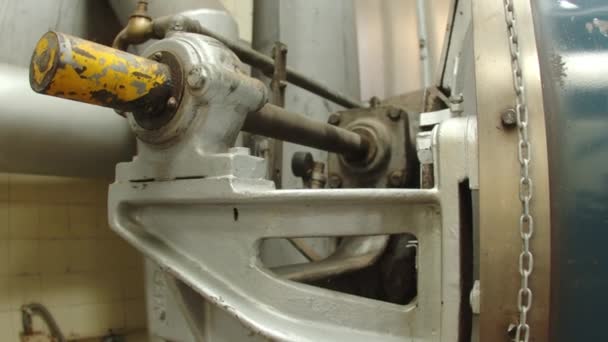 Rotating detail of coffee roasting machine — Stock Video