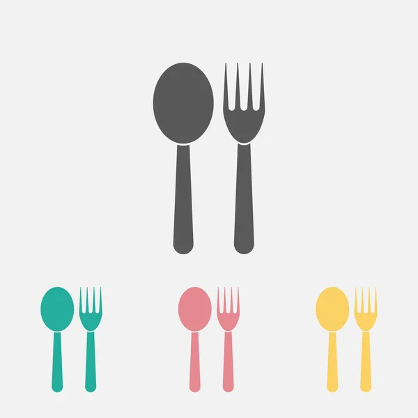 Icône Cuillère Fourchette Icône Cuillère Icône Fourchette Vecteur Alimentaire Illustration — Image vectorielle