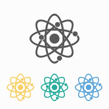 atom ikonu, molekül vektörü, bilim illüstrasyonu, çekirdek ikonu, laboratuvar illüstrasyonu