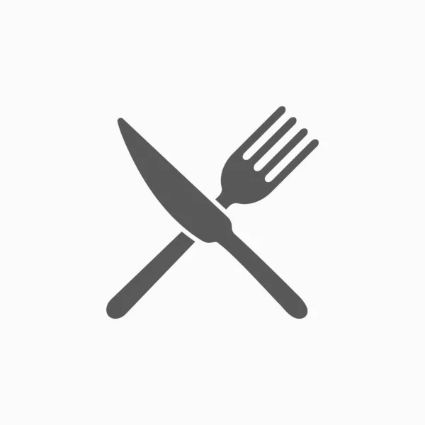 Fork Knife Icon Eat Illustration Kitchenware Vector Dish Ware Vector — Stock Vector