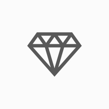 Elmas ikonu, sert ikon, mücevher vektörü, mücevher vektörü, değerli taş çizimi