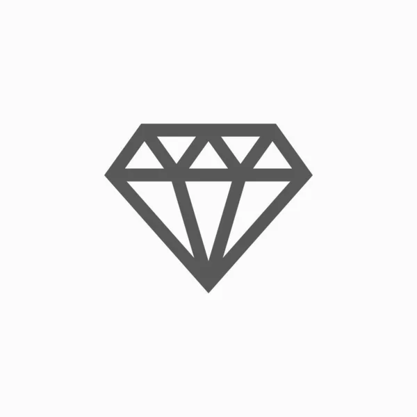 Diamant Symbol Hartnäckiges Symbol Juwelen Vektor Edelstein Vektor Edelstein Illustration — Stockvektor