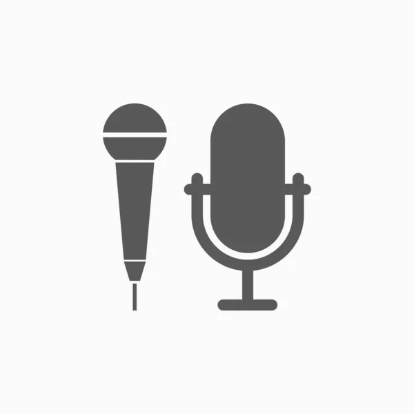 Mikrofon Simgesi Mikrofon Simgesi Mikrofon Vektörü Konuşma Vektörü Şarkı Söyleme — Stok Vektör