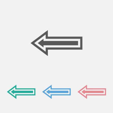 Ok sol simgeyi, ok simgesini, sol vektörü, yön illüstrasyonunu, işaret direği illüstrasyonunu gösterir