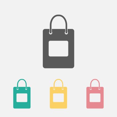 Alışveriş poşeti simgesi, çanta simgesi, alışveriş vektörü, paket vektörü, el çantası illüstrasyonu, valiz illüstrasyonu, evrak çantası simgesi