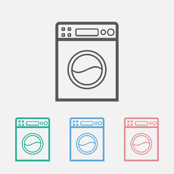 Tvättmaskin Ikon Tvätt Ikon Tvätt Vektor Ren Illustration Tvättstuga Vektor — Stock vektor