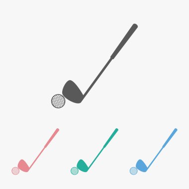 Golf ikonu, spor ikonu, hobi vektörü, egzersiz vektörü, top illüstrasyonu, golf kulübü illüstrasyonu