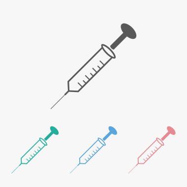 Şırınga ikonu, doktor ikonu, ilaç vektörü, sağlık vektörü, sağlık hizmeti illüstrasyonu